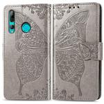 Butterfly Love Flowers Embossing Horizontal Flip Leather Case for Huawei Y9 Prime (2019), with Holder & Card Slots & Wallet & Lanyard(Gray)