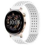 For Huawei Watch GT3 42mm 20mm Holes Breathable 3D Dots Silicone Watch Band(White)