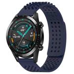 For Huawei Watch GT2 42mm 20mm Holes Breathable 3D Dots Silicone Watch Band(Midnight Blue)