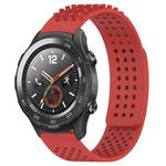 For Huawei Watch 2 20mm Holes Breathable 3D Dots Silicone Watch Band(Red)