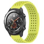 For Huawei Watch 2 20mm Holes Breathable 3D Dots Silicone Watch Band(Lime Green)
