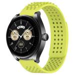 For Huawei Watch Buds 22mm Holes Breathable 3D Dots Silicone Watch Band(Lime Green)