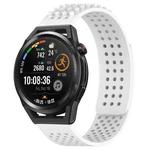 For Huawei Watch GT Runner 22mm Holes Breathable 3D Dots Silicone Watch Band(White)