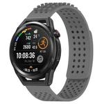 For Huawei Watch GT Runner 22mm Holes Breathable 3D Dots Silicone Watch Band(Grey)