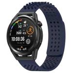For Huawei Watch GT Runner 22mm Holes Breathable 3D Dots Silicone Watch Band(Midnight Blue)