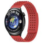 For Huawei Watch 4 22mm Holes Breathable 3D Dots Silicone Watch Band(Red)
