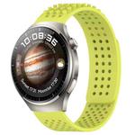 For Huawei Watch 4 Pro 22mm Holes Breathable 3D Dots Silicone Watch Band(Lime Green)