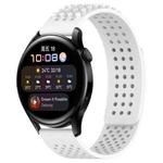 For Huawei Watch 3 22mm Holes Breathable 3D Dots Silicone Watch Band(White)