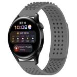 For Huawei Watch 3 22mm Holes Breathable 3D Dots Silicone Watch Band(Grey)