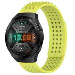 For Huawei Watch GT 2E 22mm Holes Breathable 3D Dots Silicone Watch Band(Lime Green)