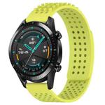 For Huawei GT2 46mm 22mm Holes Breathable 3D Dots Silicone Watch Band(Lime Green)