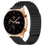 For Honor Watch GS 3 22mm Holes Breathable 3D Dots Silicone Watch Band(Black)