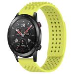 For Honor Watch GS 3i 22mm Holes Breathable 3D Dots Silicone Watch Band(Lime Green)