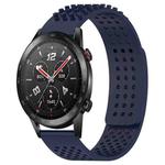 For Honor Watch GS 3i 22mm Holes Breathable 3D Dots Silicone Watch Band(Midnight Blue)