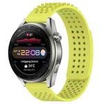 For Huawei Watch 3 Pro New 22mm Holes Breathable 3D Dots Silicone Watch Band(Lime Green)