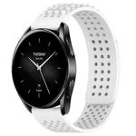 For Xiaomi Watch S2 42mm 22mm Holes Breathable 3D Dots Silicone Watch Band(White)