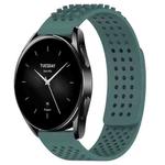 For Xiaomi Watch S2 42mm 22mm Holes Breathable 3D Dots Silicone Watch Band(Olive Green)