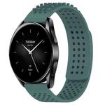 For Xiaomi Watch S2 46mm 22mm Holes Breathable 3D Dots Silicone Watch Band(Olive Green)