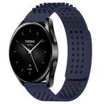 For Xiaomi Watch S2 46mm 22mm Holes Breathable 3D Dots Silicone Watch Band(Midnight Blue)