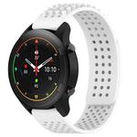 For Xiaomi MI Watch S1 Pro 22mm Holes Breathable 3D Dots Silicone Watch Band(White)