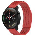 For Xiaomi MI Watch S1 Pro 22mm Holes Breathable 3D Dots Silicone Watch Band(Red)