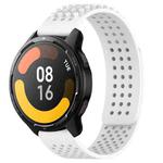 For Xiaomi Watch S1 Active 22mm Holes Breathable 3D Dots Silicone Watch Band(White)