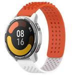 For Xiaomi MI Watch Color 2 22mm Holes Breathable 3D Dots Silicone Watch Band(Orange+White)