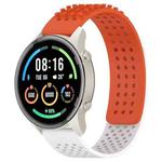 For Xiaomi MI Watch Sport 22mm Holes Breathable 3D Dots Silicone Watch Band(Orange+White)