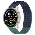 For Xiaomi MI Watch Sport 22mm Holes Breathable 3D Dots Silicone Watch Band(Midnight Blue+Olive Green)