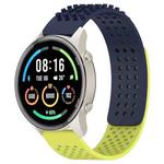 For Xiaomi MI Watch Sport 22mm Holes Breathable 3D Dots Silicone Watch Band(Midnight Blue+Lime Green)