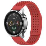 For Xiaomi MI Watch Color 22mm Holes Breathable 3D Dots Silicone Watch Band(Red)