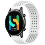For Xiaomi Haylou RT2 LS10 22mm Holes Breathable 3D Dots Silicone Watch Band(White)