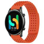 For Xiaomi Haylou RT2 LS10 22mm Holes Breathable 3D Dots Silicone Watch Band(Orange)