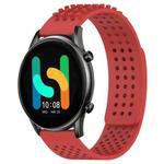 For Xiaomi Haylou RT2 LS10 22mm Holes Breathable 3D Dots Silicone Watch Band(Red)