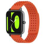 For Xiaomi Haylou RS4 LS12 22mm Holes Breathable 3D Dots Silicone Watch Band(Orange)