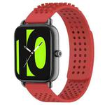 For Xiaomi Haylou RS4 LS12 22mm Holes Breathable 3D Dots Silicone Watch Band(Red)
