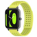 For Xiaomi Haylou RS4 LS12 22mm Holes Breathable 3D Dots Silicone Watch Band(Lime Green)