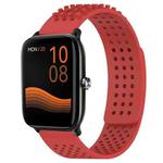 For Xiaomi Haylou GST LS09B 22mm Holes Breathable 3D Dots Silicone Watch Band(Red)