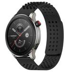 For Amazfit GTR 4 22mm Holes Breathable 3D Dots Silicone Watch Band(Black)