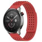 For Amazfit GTR 4 22mm Holes Breathable 3D Dots Silicone Watch Band(Red)