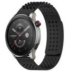 For Amazfit GTR 4 Pro 22mm Holes Breathable 3D Dots Silicone Watch Band(Black)