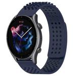 For Amazfit GTR 3 22mm Holes Breathable 3D Dots Silicone Watch Band(Midnight Blue)