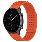 For Amazfit GTR 2e 22mm Holes Breathable 3D Dots Silicone Watch Band(Orange)