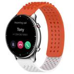 For Amazfit GTR 2 22mm Holes Breathable 3D Dots Silicone Watch Band(Orange+White)