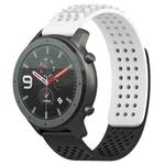 For Amazfit GTR 47mm 22mm Holes Breathable 3D Dots Silicone Watch Band(White+Black)