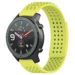 For Amazfit GTR 47mm 22mm Holes Breathable 3D Dots Silicone Watch Band(Lime Green)