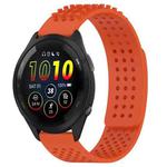 For Garmin Forerunner 265 22mm Holes Breathable 3D Dots Silicone Watch Band(Orange)