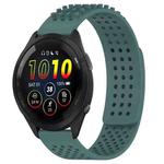 For Garmin Forerunner 265 22mm Holes Breathable 3D Dots Silicone Watch Band(Olive Green)