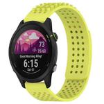 For Garmin Forerunner 255 22mm Holes Breathable 3D Dots Silicone Watch Band(Lime Green)