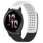 For Garmin Venu 2 22mm Holes Breathable 3D Dots Silicone Watch Band(White+Black)